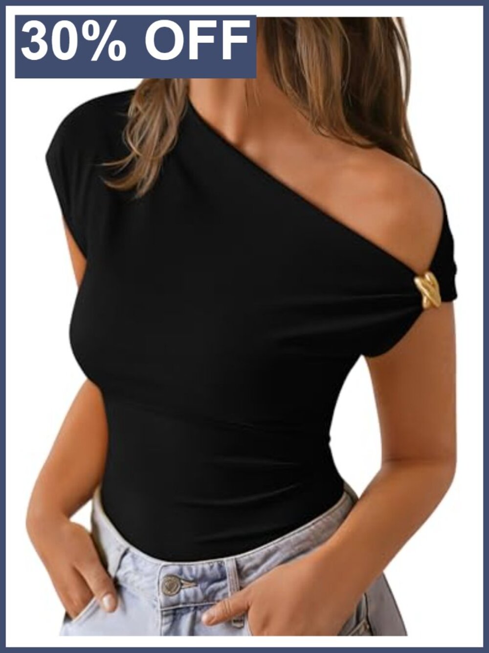 ZESICA Women's Summer Off Shoulder Top Y2K Asymmetrical Going Out Shirt